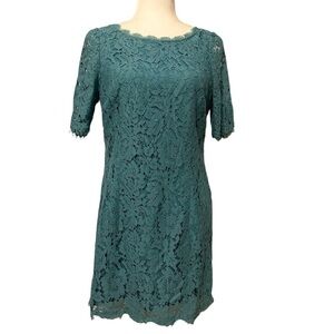 Boden Lace Sheath Teal Dress Size 6 Sage Green Elegant Formal Classic Classy